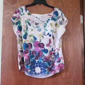 Water Color Short Sleeved Blouse